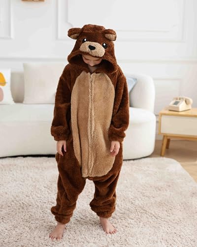SimZoo Kids Animal Onesie Pajamas Halloween Costumes Cosplay 4-13Y
