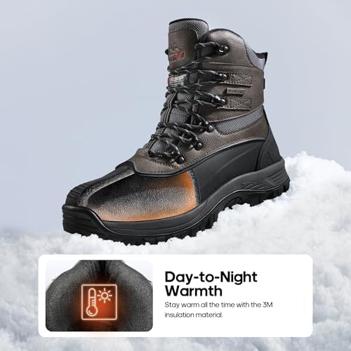 NORTIV 8 Men's Insulated Waterproof Winter Snow Boots