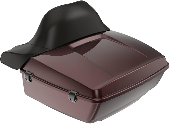 Advanblack Road Glide Tour Trunk Pack Merlot Sunglo King Tour Trunk Pack Luggage +Wrap-Around Backrest Pad for '97-'25 Harley Touring Road King Street Glide Electra Glide CVO models