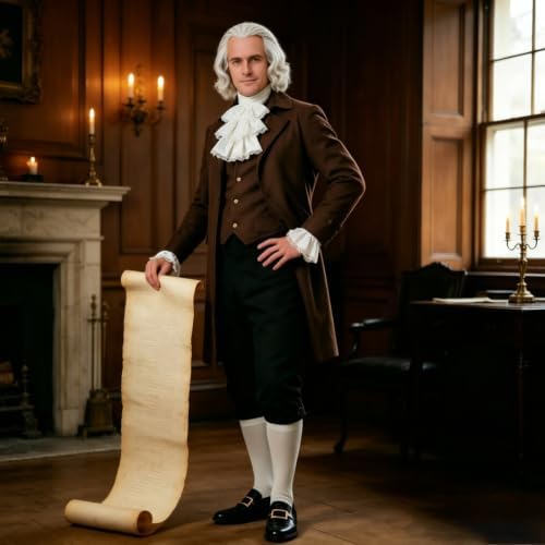Colonial Costume Men, Benjamin Franklin Costume Adult Founding Father Outfit
