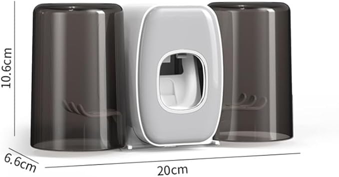 Toothbrush Rack Wall-Mounted Toothpaste Squeezer Wash Room Tooth Cup Tooth Cylinder Wash Cup Rack Bathroom Punch-Free Toothbrush Holder Bathroom Toothbrush Holder(C)