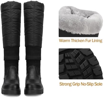 Women's Snow Boots Knee High Warm Winter Shoes