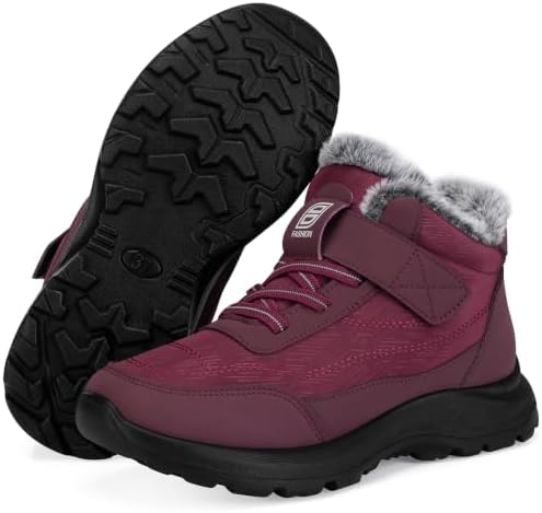 SHIBEVER Snow Boots Women Warm: Winter Fur Lined Ankle Booties