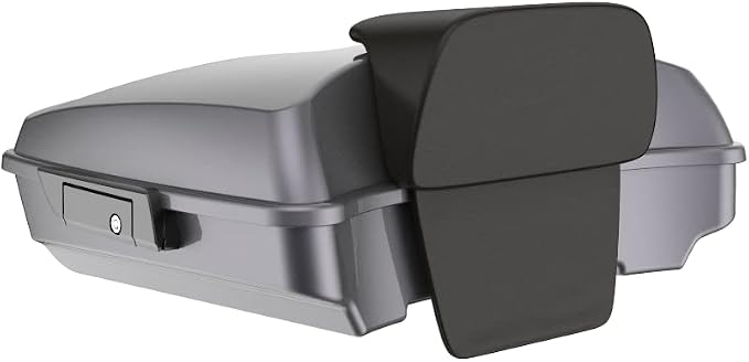 Advanblack Road Glide Tour Trunk Pack Smoke Gray Razor Tour Trunk Pack Backrest Pad for '97-'25 Harley Touring Road King Street Glide Electra Glide CVO models