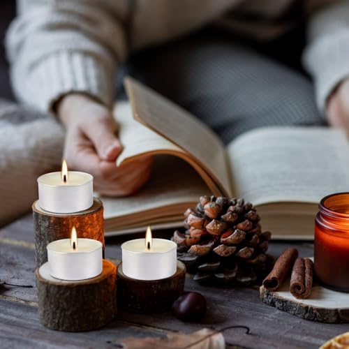 100 Pack White Bulk Candles, 6 Hour Unscented Tea Lights Candles