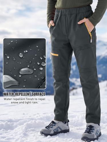 Boys Snow Pants Waterproof Fleece Lined Winter Ski Pants for Kids