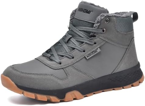 Nahomi Waterproof Snow Boots for Men, Warm Fur-Lined High-Top Winter Boots