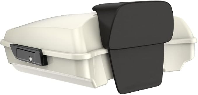 Advanblack Road Glide Tour Trunk Pack Birch White Razor Tour Trunk Pack Backrest Pad for '97-'25 Harley Touring Road King Street Glide Electra Glide CVO models