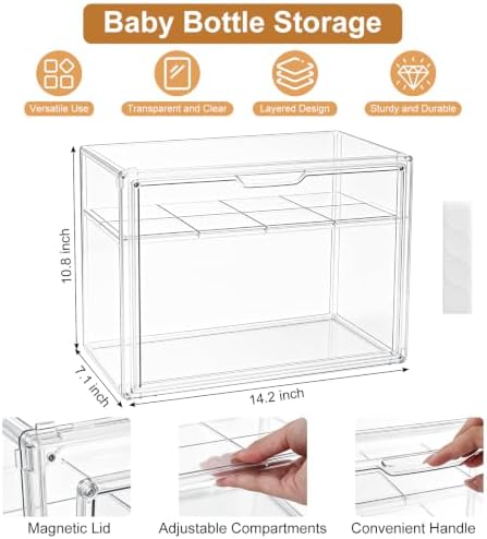 ERTIUANIO Baby Bottle Organizer for Countertop Cabinet Storage