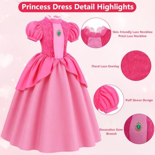 Royal Princess Costume Kids Girls Princess Dress with Accessories Set