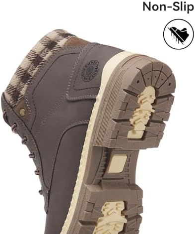 ANJOUFEMME Women Waterproof Hiking Boots Winter Snow Non Slip Outdoor Shoes