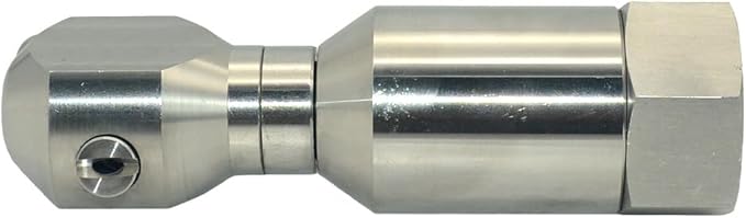 VARMHUS 360° Rotating Spray Nozzle, 304 Stainless Steel High Pressure Continuous Rotary Cleaner for Barrel, Tank, and Industrial Drum Washing (1/2")