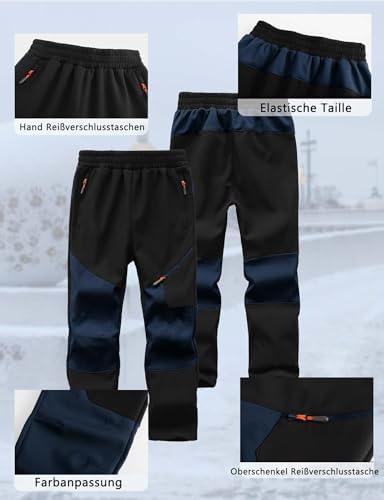 Kids Winter Pants Boys Snow Trousers Waterproof Fleece Lined