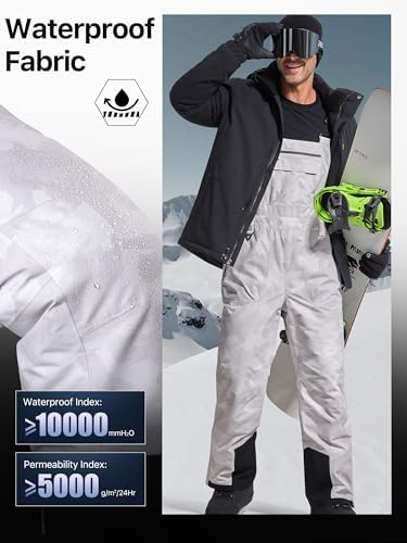 FREE SOLDIER Mens Snow Bibs Ski Snow Pants Softshell Ski Bib Overalls