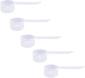 43cc Long Handle Measuring Scoop (1.5 oz / 43mL) - Heavy-Duty Plastic Spoon for Powders, Protein, Coffee, and Baking, 5-Pack