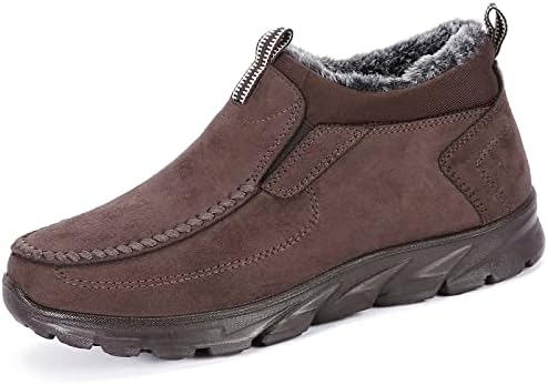 COSIDRAM Mens Shoes Winter Snow Boots Slip On Warm Cotton Padded Loafers