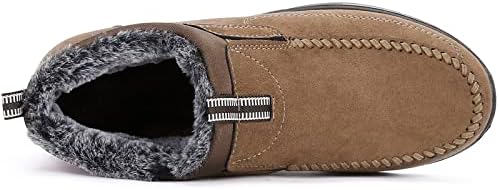 COSIDRAM Mens Shoes Winter Snow Boots Slip On Warm Cotton Padded Loafers