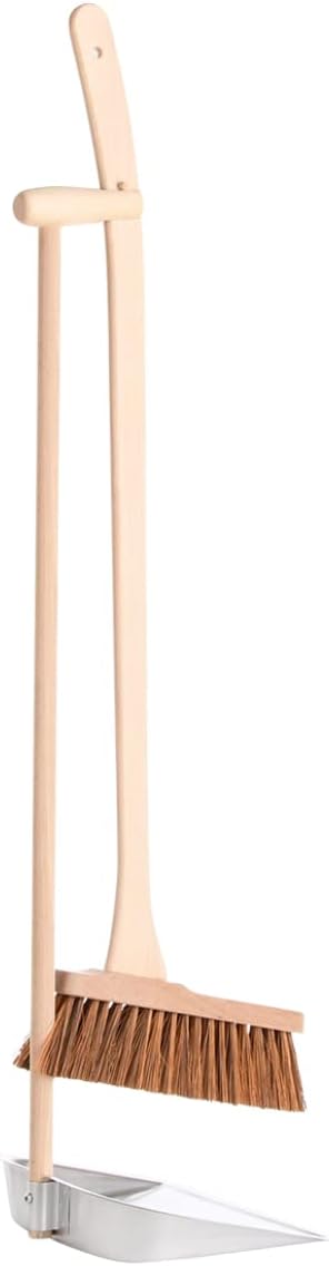 Esschert Standing Dust Pan and Broom, Metal, Wood