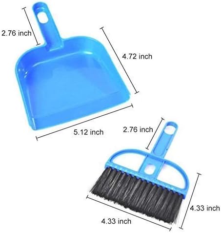 CHIRON Mini Dustpan Supdi with Brush Broom Set for Multipurpose Cleaning Laptops, Keyboards, Dining Table, Car Seats, Carpets (Multicolor, Small) -Pack of 2