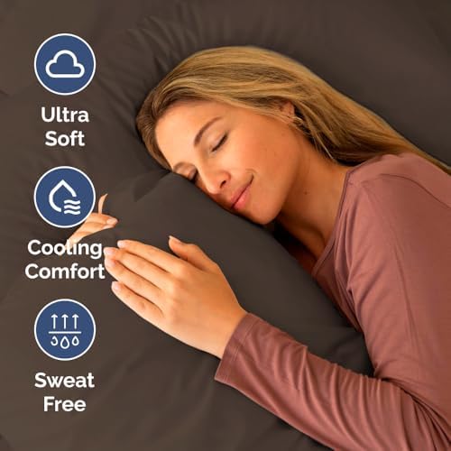 Short Queen Size 4 Piece Bed Sheet Set - RV Short Queen Sheets - Brown