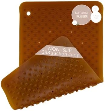 HEVEA Natural Rubber Big Bath Mat - Upcycled, Danish Design - Non Slip Bathtub Mat, 299 Suction Cups - Safe and Friendly Shower Mat for All Ages (Natural)