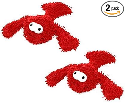 MIGHTY® 2 Pack Microfiber Medium Lobster Dog Toys | Ultra Durable Plush Toy with Multiple Layers & Reinforced Seams , Washable and Floats , Mighty® Construction