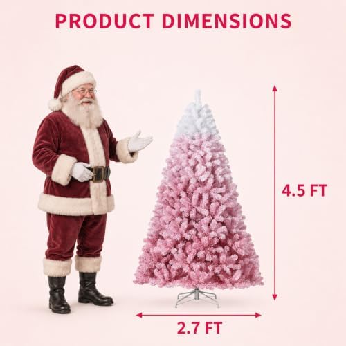 4.5ft Pre-Lit Artificial Christmas Tree, 100 Lights, 300 Tips