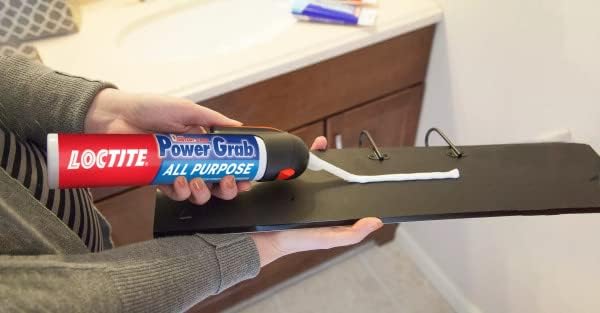 Loctite Power Grab Express All Purpose Construction Adhesive, 7.5 fl oz, 9 Pressure Pack - Versatile Construction Glue for Cement, Tile, Wall & More