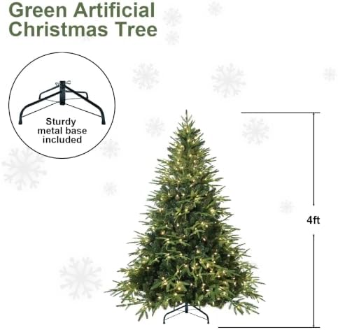 YUNKE Pre-Lit Artificial Christmas Tree with 150 Lights and 856 Fluffy Tips