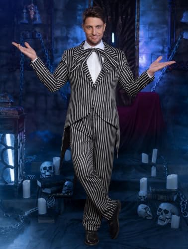 Men Halloween Costume Christmas Irregular Cutting Striped Suit
