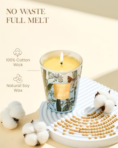 M&SENSE Jasmine Garland Soy Candle, 14.1oz, Floral Spa Yoga Gift
