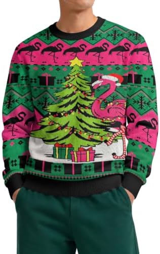 34HD Ugly Xmas Sweater–Funny Knit Christmas Sweater for Women & Men 2025, Long Sleeve Crewneck Holiday Pullover, Unisex Gift