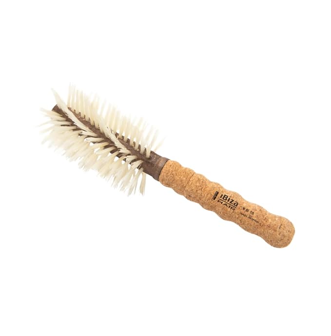 Ibiza Hair Boar Bristle Round Brush (B10-80mm) | Ideal for Setting Hair with Movement, Bounce & Easy Styling Control | Blonde Boar Bristles for Fine, Ethnic & Color-Treated Hair