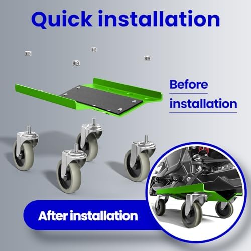 Snowmobile Dolly Set, Heavy Duty Snowmobile Moving System with V-Slide Rubber Pads, 3" TPR Swivel Casters, Steel Garage Storage Dolly for Most Snowmobiles, Up to 1500 lbs Capacity(Green)