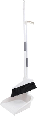Healifty Broom Heavy Duty Dustpan Broom Set Household Floor Cleaning Tools Broom Dustpan Set 1 Set White