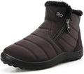 HARENCE Snow Boots for Women Winter Boot with Comfortable Warm Fur Lined Ankle Booties Outdoor Slip On Waterproof Short Boots