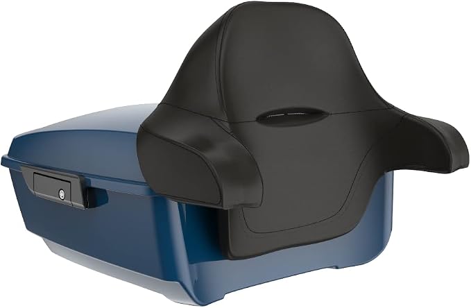 Advanblack Road Glide Tour Trunk Pack Reef Blue King Tour Trunk Pack Luggage +Wrap-Around Backrest Pad for '97-'25 Harley Touring Road King Street Glide Electra Glide CVO Models