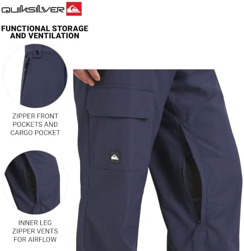 Quiksilver Men's Water Resistant Winter Insulated Snow Pants