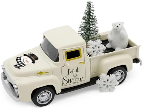 Christmas Truck Decor, Snowman Winter Tabletop Farmhouse Decorations