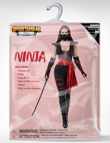 Spooktacular Creations Halloween Ninja Costume for Women with Ninja Mask for Adult Halloween Costume Party