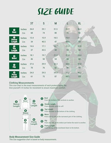 Spooktacular Creations Green Ninja Costume Set, Ninja Jumpsuit with Foam Accessories for Boys Halloween Outfit for Ideas Cosplay Party (Large, 10-12 yrs)