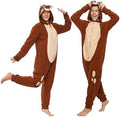 Funziez! Slim Fit Adult Onesie - Animal Costume - Plush Unisex Halloween One Piece Cosplay Suit for Women and Men