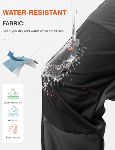 TBMPOY Men's Snow Ski Hiking Pants Waterproof Winter Fleece Lined Pants Camping Skiing Ice Fishing Pants with Belt