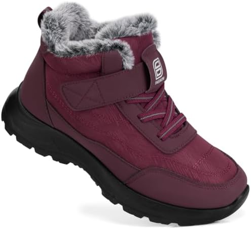 SHIBEVER Snow Boots Women Warm: Winter Fur Lined Ankle Booties