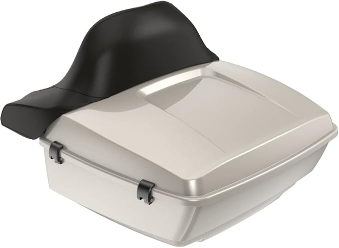 Advanblack White Sand Pearl Tour Trunk Pack 2022 Street Glide 2023 Road Glide Motorcycle King Tour Trunk Pack Luggage +Wrap-Around Backrest Pad for '97-'24 Harley Touring/Softail