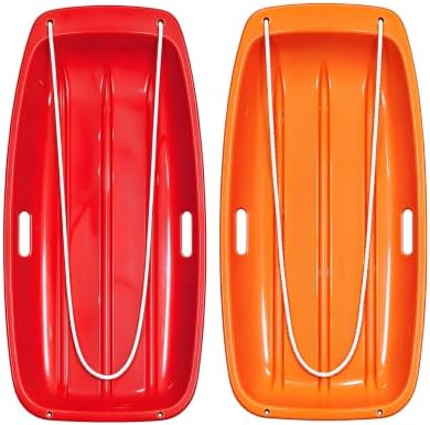 Snow Sled for Kids and Adult, Toboggan Sled with Plastic Cold-Resistant 35"