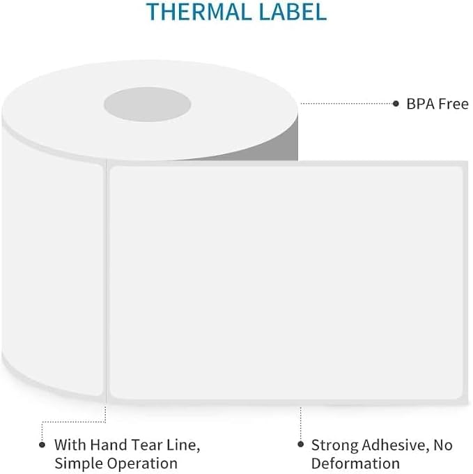L LIKED 4x6 Direct Thermal Shipping Labels, 500 Rolls (250 Labels/Roll) - 125,000 Labels, Compatible with Zebra, eltron Direct Thermal Printers