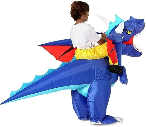 Ozyalo Inflatable Dragon Costume Kids Size, Halloween Blow Up Dinosaur Costume for Boys Girls, Funny Ride On Dinosaur Costume