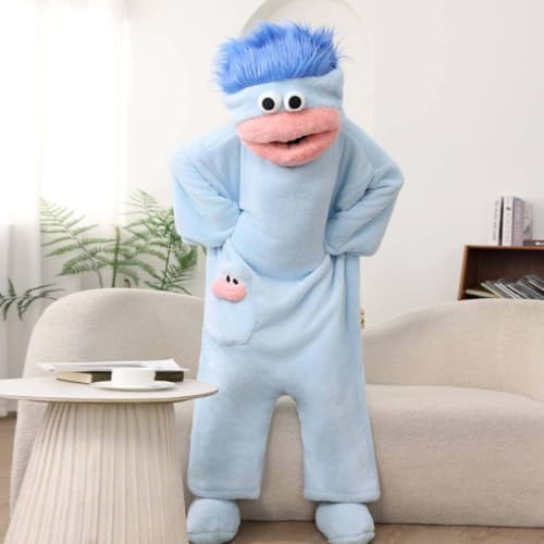 Adult Big Mouth Monster Onesie with Giant Comb, Funny Halloween Cosplay Outfit for Christmas Party Sleepwea