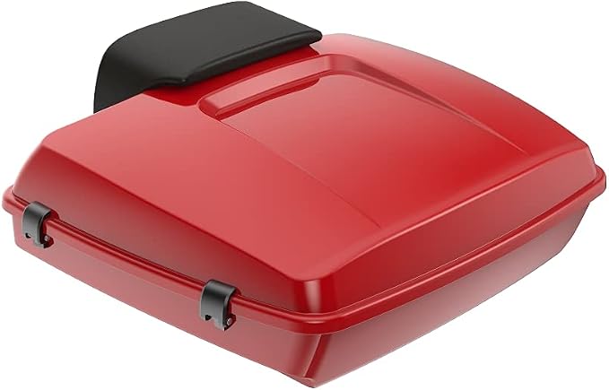 Advanblack Road Glide Tour Trunk Pack Billiard Red Razor Tour Trunk Pack Backrest Pad for '97-'25 Harley Touring Road King Street Glide Electra Glide CVO models